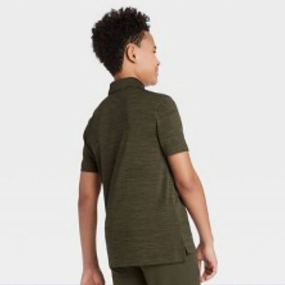 Boys' - L (12/14) Golf Polo Shirt - All in Motion - Olive Green - Picture 2 of 4